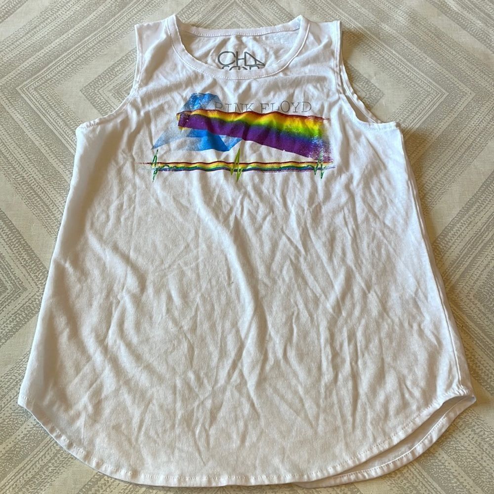Chaser Girls Pink Floyd White Tank Top
